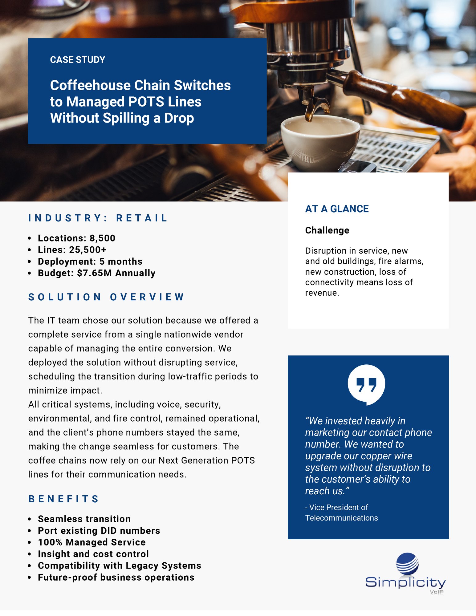 Case Study Coffee - Simplicity VoIP